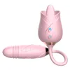 22SS Sex Toys Massagers Rose Form suger vibratorer 10 hastighet stark chock suger slickar dubbla huvuden dildos vibrator kvinnlig sex3453491