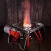 BBQ Tools Tillbeh￶r GRASS Krypterad Folding Grill Home Portable Outdoor Heavy Duty Barbecue Tool Backpacking Mini Picnic Rostfritt st￥l f￶r camping 220921