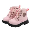 Stivali Autunno Inverno Bambini Ragazzi Ragazze Pelle Neve Peluche Moda Impermeabile antiscivolo Scarpe per bambini calde 21 30 220921