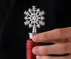 Outils de bar Mariage d'hiver Favors Silver Finis Snowflake Wine Shopper avec simple package de No￫l d￩coratifs de f￪te RRB15665