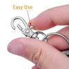 Keychains 120pcs Swivel Lanyard Snap Hook Metal Lobster Clasp met sleutelringen