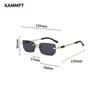 Sunglasses KAMMPT Fashion 2022 Vintage Rimless Men Shades Eyewear Retro Designer Gradient Women UV400 Sun Glassses