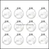 Décoration de fête 20pcs 8cm boule suspendue creuse de Noël transparent fleur éternelle ronde bricolage boules de Noël ornement goutte Deli Bdesports Dhnvn