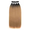 Trames synthétiques faisceau de cheveux raides Salon Extensions de cheveux naturels fausses fibres Super longue trame soumise sans couture