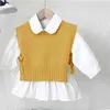 Conjuntos de roupas da primavera outono beb￪ meninas doces doces colorido su￩ter camisetas roupas de vestu￡rio de colorido de vestu￡rio de blusa coreana 20220922 e3