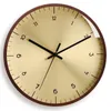 V￤ggklockor 2022 Solid Wood Clock Simple Light Luxury Silent Hush￥llens personlighet Rund kvarts