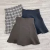 Röcke Kuzuwata Frühling Temperament Frau Rock Hohe Taille Alle-spiel Mini Weibliche Retro Plaid Kurze Faldas Mujer Trendy 220922