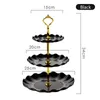Plates 3-layer Party Buffet Presentation Tray Snack Platters Cookies Candy Wedding Birthday Display Tower Fruit Plate Cake Stand