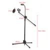 Live Broadcast Gooseneck mobiele telefoonhouder Bracket statief met microfoonstandaard en popfilter voor selfie studio vlog video