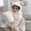 Bérets mode hiver chaud doux mignon Panda oreille casquette en peluche chapeau cadeau d'anniversaire coupe-vent Protection dessin animé écharpe gants