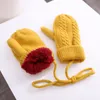 Écharpes Wraps Chapeaux Echarpes Gants Ensembles Enfants Écharpes Gant 3 Pcs Enfant Tricoté Pompon Bonnets Chapeau Costume Solide Hiver Chaud Garçons Filles Cap 1 5T 220921