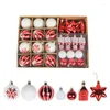 Pedido de decoração de festa Ornamento de Natal PS Ball House Box Set Pingente de Árvore 28pcs