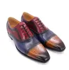 Taglia 8-15 Scarpe eleganti fatte a mano Oxford da uomo con punta alari Verde cammello Vera pelle di vitello Scarpe da sposa classiche da uomo Business Formali