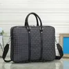 Luxe aktetas voor mannen dames zakenreizen laptop handtop plaid lederen mode klassieke messenger tas mannelijke satchels meisjes jongens rugzakken