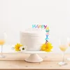 Festliga leveranser ins 2022 Happy Year Cake Topper akryl Novelty ljusa f￤rger vertikala f￶r festdekorationer