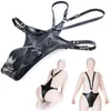 Briefs Panties Erotic Underwear Men Leather G-strings With Open Penis Pouch Fetish BDSM Bondage Men Gay Cock Cage Chastity Panty Sexy Lingerie 220922