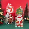 Boîtes en PVC de la veille de Noël Cookies Apple Candy Chocolate Packaging Transparent Gift Gift Bag Osmas New Year Party Favors Supplies MJ0827