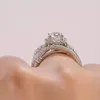 Wedding Rings Uring Luxury For Women Fancy Cross Design Inlaid Shiny CZ Stone Fashion Versatile Female Finger-ring Gift Jewelry