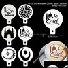 Décoration de fête 6pcs / set Eid Mubarak Moule à café Gâteau Cupcake Pochoir Modèle Barista Cappuccino Strew Pad Duster Spray Tool Mxhome Dh9Dr