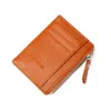 Card Holders Men Wallet Solid Color Pu Leather Zipper Holder Mini Coin Purse Women Small Money Clip Bag Id Badge