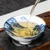 1 Stück chinesisches Teegeschirr, blaue und weiße Porzellan-Teetasse, Reise-Keramik-Teeschale, Anti-Skalierung, handbemalte Kegeltasse, Meditationstassen, Tee-Set 20220922 Q2