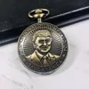 Trump 2024 Pocket Watch Party Favor Donald Retro Men Retro Quartz Watches wly935