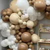 Christmas Decorations 124pcsset White Coffee Balloon Garland Arch Kit Beige Balloons for Birthday Valentine's Day Wedding Decoration Baby Shower 220921