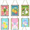 Party Decoration Happy Easter Wood Hanging Hanging Decor Signs Decorations Festival Wall Door Decorative Sign Drop Delivery Yydhome Dhevh