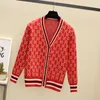 Designer woman Sweater Reversible Cotton Jacquard Cardigan Mens Polo Cardigans V Neck Long Sleeved Casual Knit Jacket Coat Autumn Winter Keep Warm Bottoming