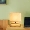 Tischlampen Moderne nordische Holzlampe Tuch Lampenschirm Lichter für Wohnzimmer Schlafzimmer Nachttisch Schreibtisch Leseleuchte