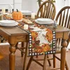 Juldekorationer Pumpkin Print Table Runner Halloweenthanksgiving Tyg 33CMX180CM FARMHOUSE Kök Matsal Dekor 220921