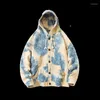 Men's Jackets Men's Sweatshirt 2022 Autumn And Winter Tie-dye Hooded Cardigan Jacket Young People Personality Fashion Trend Clothing