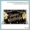 Party Decoration Black Gold Birthday Background Banner Glitter Po Booth Backdrop Hanging Flag Happy Backgroundparty Drop Del Yydhhome Dhjrn