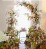 Украшение вечеринки 2pcs Shiny Gold 7,8 фута роскошные на открытом воздухе свадьба приветствуется цветочная арка сцен