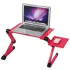Portable laptopkussentjes Desk Notebook Stand Table Tlay met muishouder Sofa bed rood