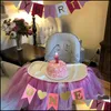 Decorazione per feste Compleanno Lettera Stampa Bandiere Tessuto non tessuto Ghirlanda Banner Baby One Years Old Shower Decor Drop Deli Packing2010 Dh8Df