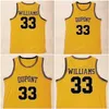 SJ Männer Basketball Jason 33 Williams High School DuPont Trikots Verkaufsteam Farbe gelbe Stickerei und nähen atmungsaktive hervorragende Qualität