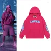 Men's Hoodies Men's Flame Lover Foam Streetwear 양털 풀오버 남성용 및 여성용 하라주쿠 레트로 오버 사이즈 캐주얼 후드 티 스웨터