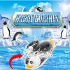 Zasilanie bateryjne Pływanie Elektryczne Zwierzęta Zabawki Pingwin Z Zatoką Wyścig Nurkowanie Odwróć basen z wanną do kąpieli