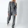 Dwuczęściowe spodnie damskie 3 sztuki Sweter kombinezon dresowy plus polarowe polar