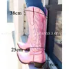 Boots Cowboy Women Western 2022 Autumn Winter Pink Kne High Cowgirl Point Toe Brodery Great Quality Shoes Y2209