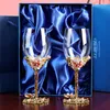 Wine Glasses Enamel Color Lead Free Crystal Red Glass Decanter Set Creative Goblet High-end Wedding Gift