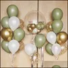 Party Decoration 1Set Balloons Eucalyptus Pearl White Gold Confetti Balloon Wedding Baby Shower Olive Green Birthday Decoratio Bdebag Dhyroo