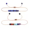 Pulseira de chakra de pedra natural 4mm, ametista, ágata vermelha, olho de tigre, lazúli, corrente de fio de cobre, pulseiras ajustáveis, mulheres, joias de ioga