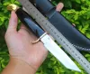 M6676 Outdoor Survival Straight Knife D2 Satin/Mirror Polish Tanto Blade Black Color wood with Brass Head Handle Fixed Blade Tactical Knives