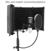 Microphone Isolation Shield 5-Panel Wind Screen Foldable 3/8" and 5/8" Threaded High Density Absorbing Foam