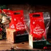 Cadeau Wrap Stobag 50pcs Année Pain de Noël Sacs d'emballage Hnadle Santa Claus Toast Fournitures pour la maison à la main 220921