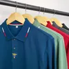 Polos pour hommes Designers haut de gamme Polo en coton pour hommes T-shirt à manches longues à revers Tendance du printemps Broderie Casual Loose Top