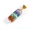 Pendant Necklaces Natural Stone Retro Reiki Healing Colorful Chips Chakra Orgone Energy Necklace Pendulum Amulet Orgonite Crystal 1pcs/lot