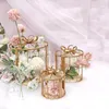 Party Decoratie 3 PCS Set Creative Bird Cage Iron Smeed Gift Box Wedding Dessert Stand Supplies Pography Props Silk Flower Ornaments